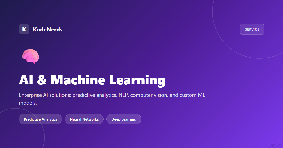 AI & Machine Learning Development Services | KodeNerds